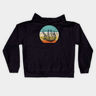 vintage retro sloth Kids Hoodie